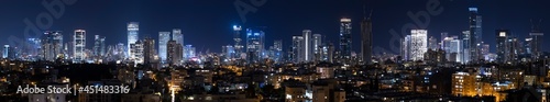 Tel Aviv And Ramat Gan Skyline At Night,  Tel Aviv Cityscape, Israel © Dmitry Pistrov