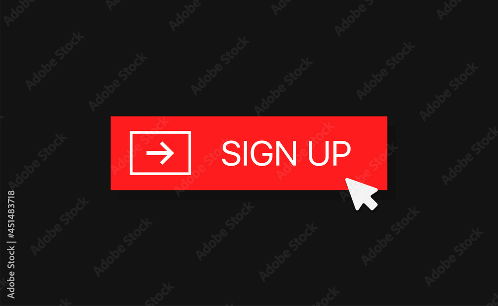 Sign up red button vector illustration for web Sign up red button vector illustration for web