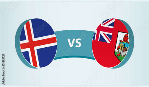 Iceland versus Bermuda, team sports competition concept.