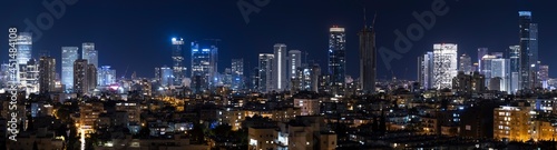 Tel Aviv And Ramat Gan Skyline At Night, Tel Aviv Cityscape, Israel