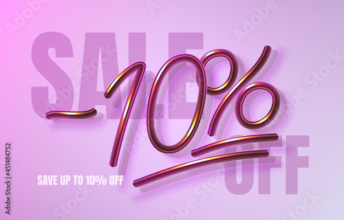 Up To 10 off sale banner, promotion flyer, marketing label. Vector