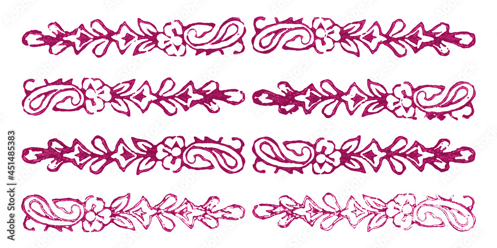 Original Indian Stamp Printing with Paisley motifs