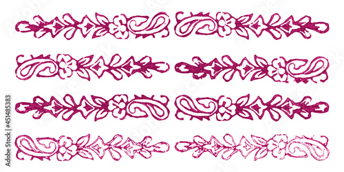 Obraz na płótnie Original Indian Stamp Printing with Paisley motifs w salonie