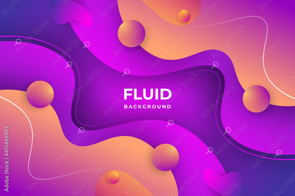 Fluid abstract colorful dynamic background. Trendy gradient shapes composition. fluid wave abstract background Premium Vector.