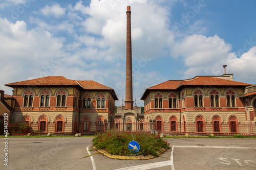 Beautiful shot of buildings in the Industrial village of Crespi d'Adda in Italy