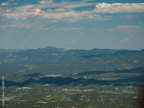 The town of Colorado Springs as seen from atop of Pikes Peak