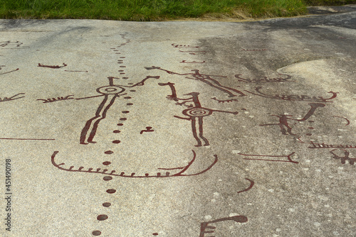 The Rock Carvings in Tanum, Tanumshede, Sweden. Scandinavian Bronze Age Rock Paintings  - Unesco Heritage Site photo