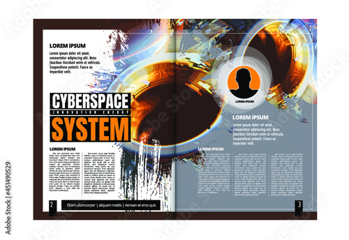Template vector design ready for use for brochure, annual report or magazine. Big data connection complex. Data visual concept