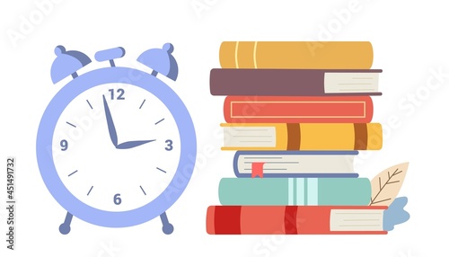 Speed reading on timer Education concept Reading and listening study Self education Late, assimilate information quickly Skill of speed-reading