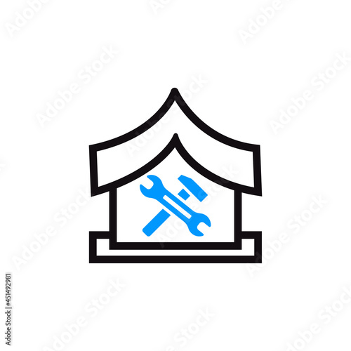 work station and repair home icon