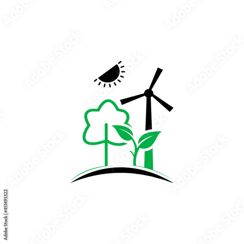 Green ecology turbine energy icon