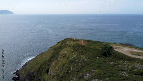 Aerial flight with drone over the coast of Sonabia