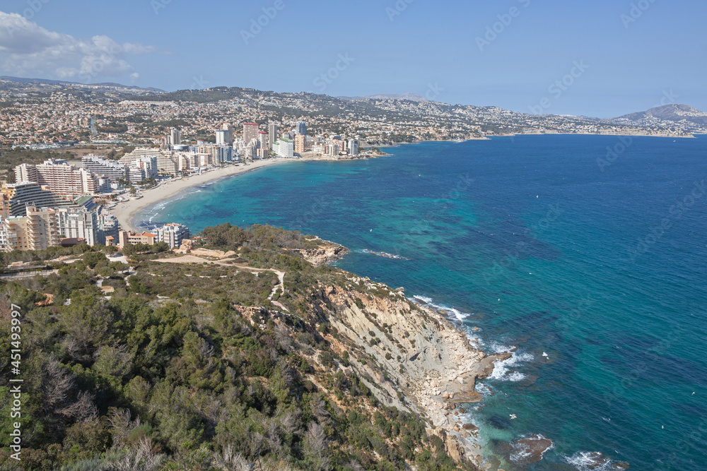 Panoramic aerial view of the Calpe from peak Penon de Ifach, Spain Panoramic aerial view of the Calpe from peak Penon de Ifach, Spain