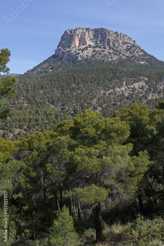 Scenic view of peak Morron de Espuna in Sierra Espuna national park, Totana district, Murcia, Spain photo