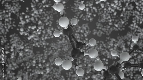 Cyclohexene molecule, scientific molecular model, looping 3d animation photo