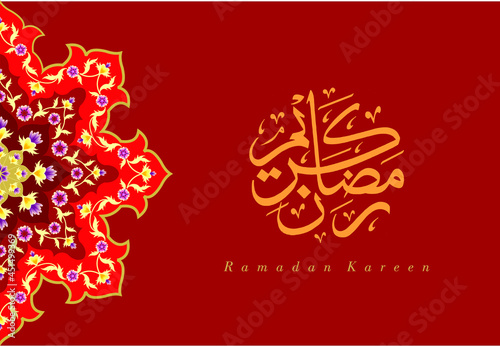 Ramadan kareem card design, ramadan kareem arabic calligraphy, traditional islamic holidays. Vector EPS 10
