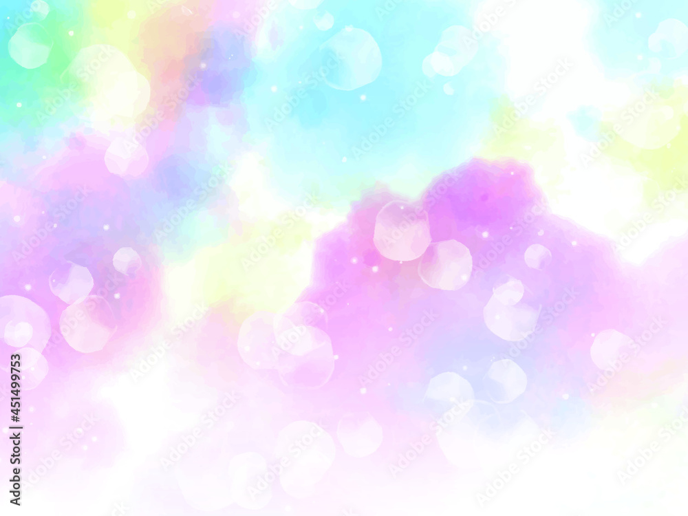水彩のグラデーション背景 ゆめかわレインボー Stock Vector Adobe Stock