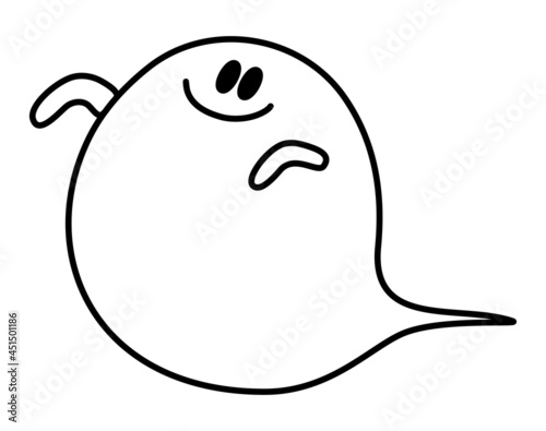 かわいいおばけのシンプルなイラスト。ハロウィン等用。