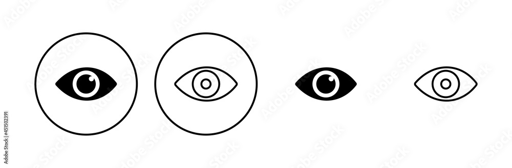 Obraz premium Eye icon set. Eye vector icon. Look and Vision icon.