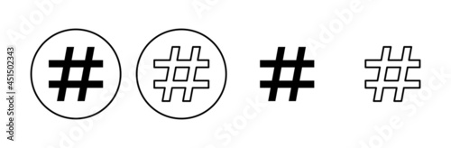 Hashtag icon set. hashtag symbol
