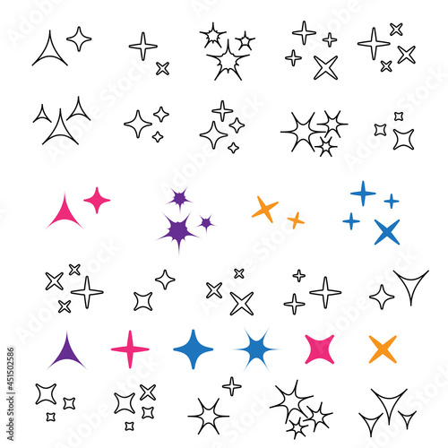 Bright firework, decoration twinkle, shiny flash. Glowing light effect star. Sparkle lights vector