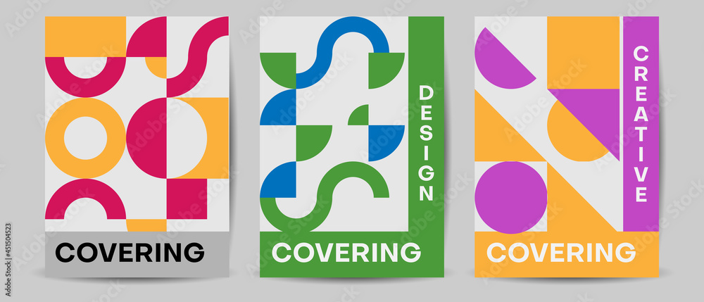 simple geometric covers set. vector template