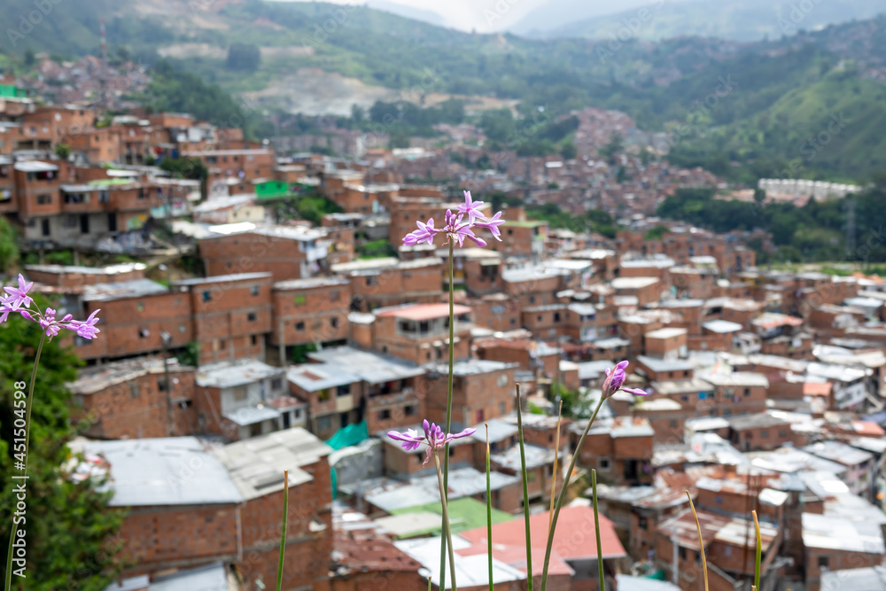 Panoramic view of the Comunas of Medellín, Antioquia, Colombia