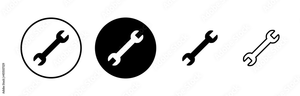 wrench icons set. Wrench vector icon. Spanner symbol wrench icons set. Wrench vector icon. Spanner symbol