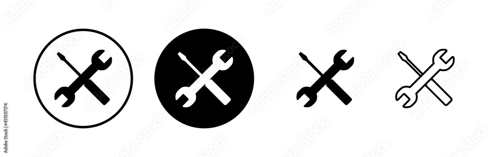 Repair icons set. Wrench and screwdriver icon. Settings vector icon. Maintenance Repair icons set. Wrench and screwdriver icon. Settings vector icon. Maintenance