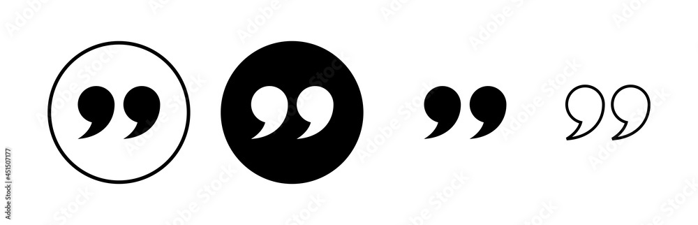 Quote icons set. Quote sign icon. Quotation mark symbol. Quote icons set. Quote sign icon. Quotation mark symbol.