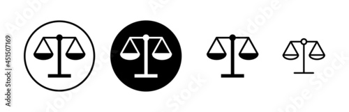 Fotografia Scales icons set. Law scale icon. Scales vector icon. Justice
