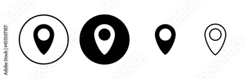 Free Download Pin icons set. Location icon. Map pointer icon. Point. Locator. Address - GFXLoad