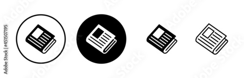 Newspaper icons set. news paper icon vector photo