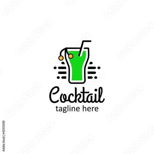 Illustration vector graphic of cocktail logo. Design template of vermouth glass for brand, icon, badge or label for bars, cafe, pubs and company