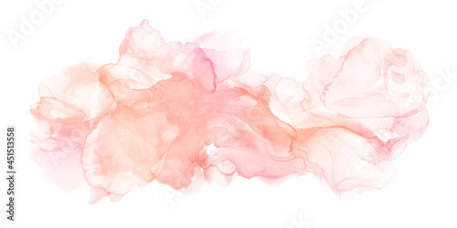 Fototapeta Naklejka Na Ścianę i Meble -  Abstract pink rose color painting by watercolor and alcohol ink texture isolated on white for background in concept of love, flower, romance