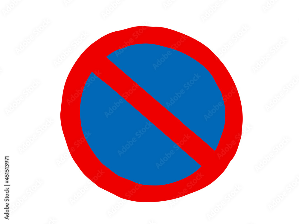 駐車禁止の交通標識マーク ピクトグラム 手書きイラスト Stock Vector Adobe Stock