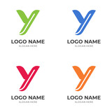 letter y logo vector with flat colorful style