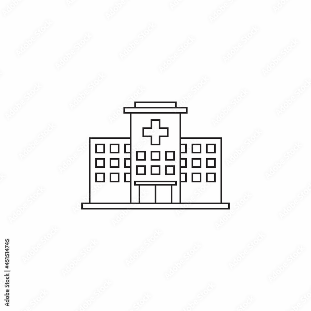 Hospital Building, Health Center Icon Vector Hospital Building, Health Center Icon Vector