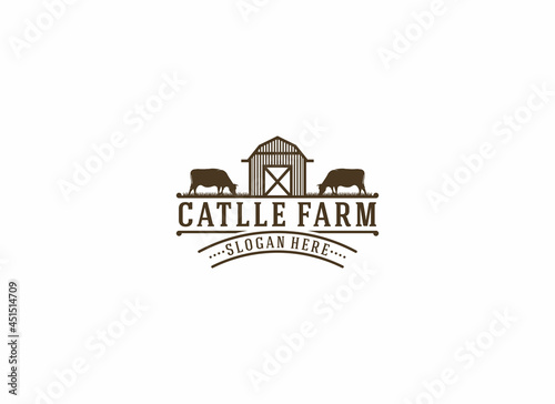 Cattle ranch logo design. Cattle Ranch logo template.logo template on white background