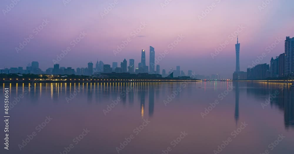 time-lapse photography of urban skyline buildings in Guangzhou time-lapse photography of urban skyline buildings in Guangzhou