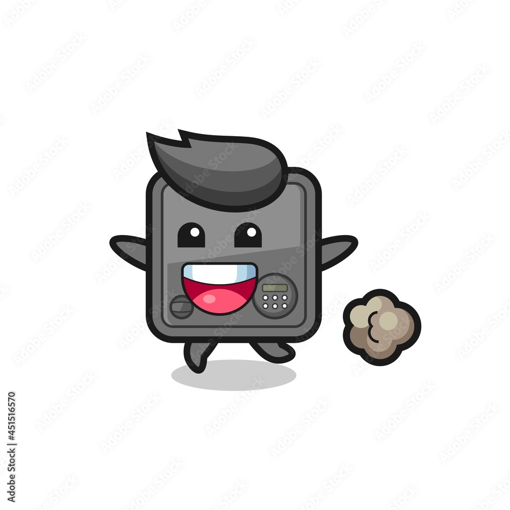 the happy safe box cartoon with running pose the happy safe box cartoon with running pose