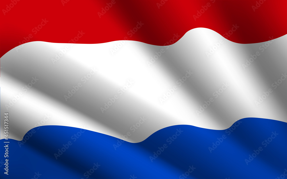 Naklejka premium Closeup of rippled netherland flag