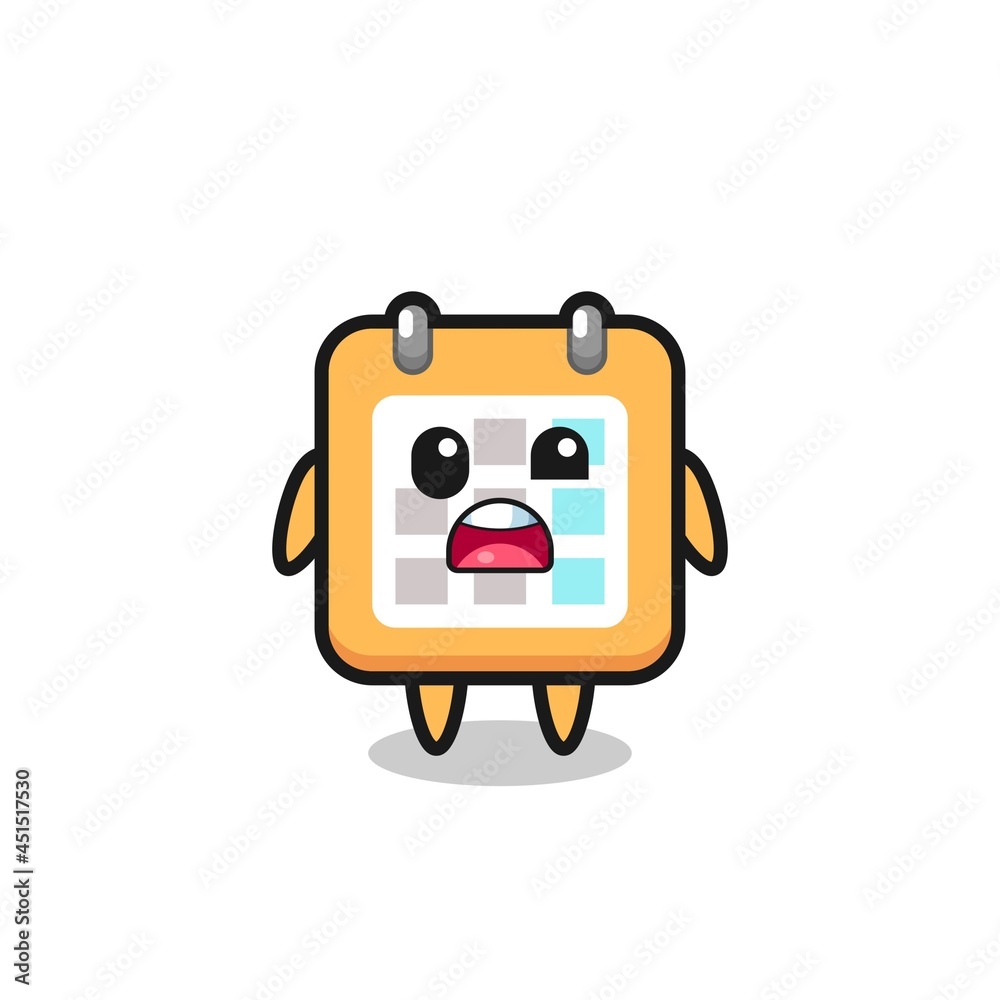 the shocked face of the cute calendar mascot the shocked face of the cute calendar mascot