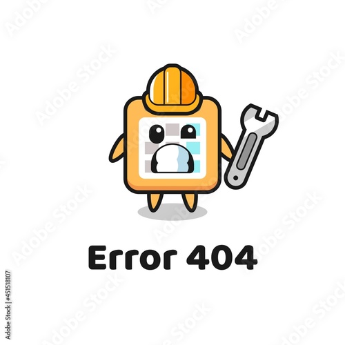 error 404 with the cute calendar mascot