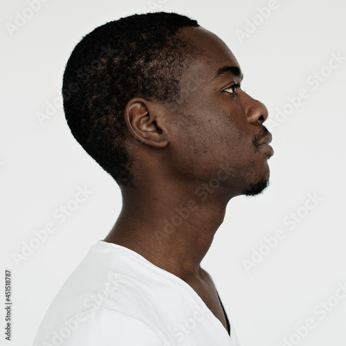 Worldface-Namibian guy in a white background