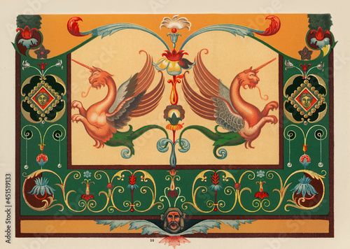 Canvas Print Antique illustration of the grammar of ornament by Owen Jones