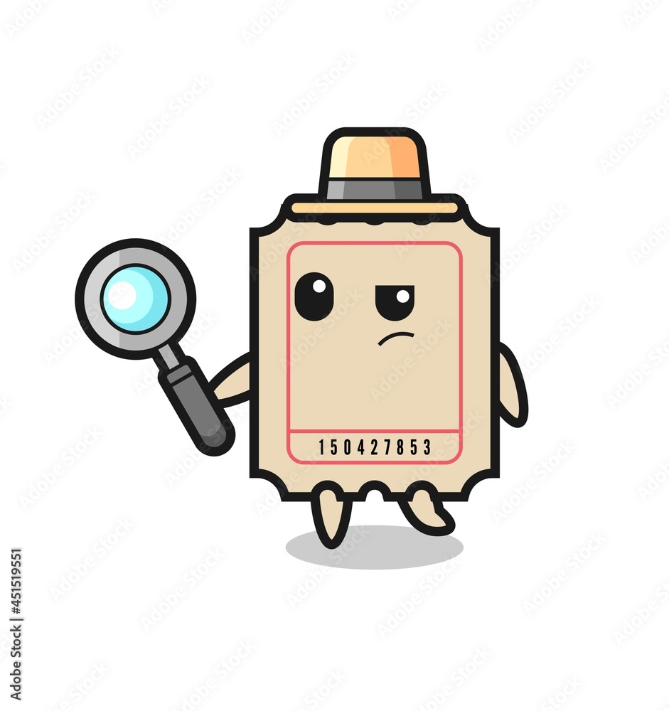 ticket detective character is analyzing a case ticket detective character is analyzing a case