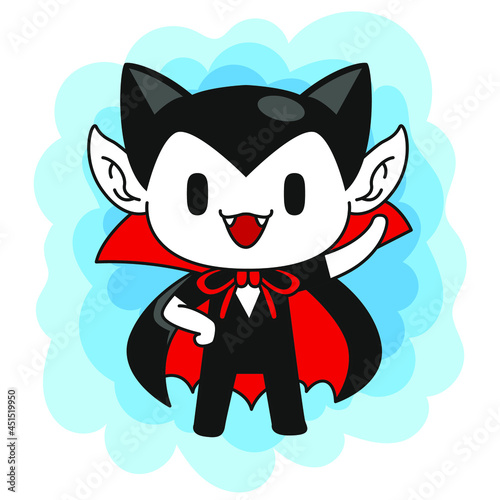 cute little vampire say hi pose, halloween cute dracula
