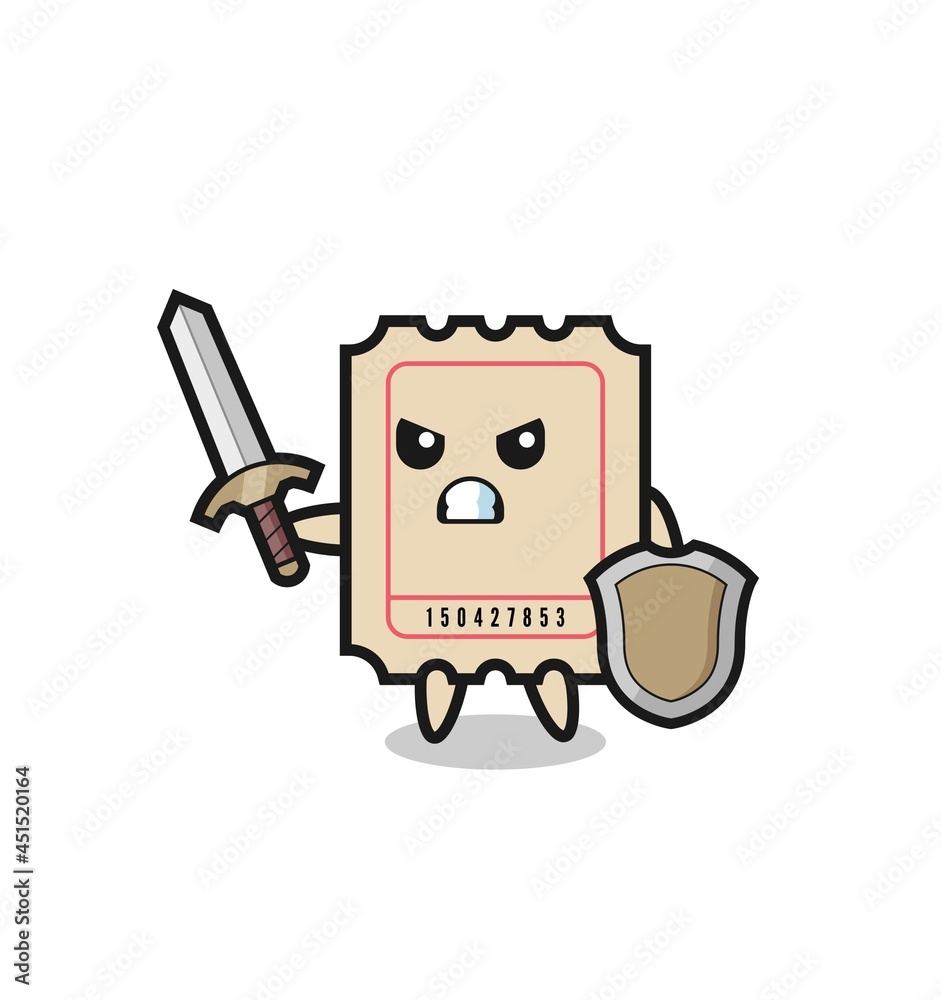 cute ticket soldier fighting with sword and shield cute ticket soldier fighting with sword and shield