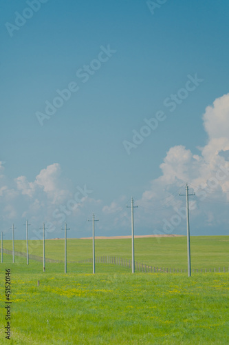 The grassland landscape in Hulun Buir, Inner Mongolia, China, summer time.